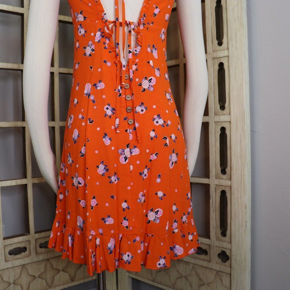 Free People Like A Lady tangerine Babydoll Dress Size S - Picture 3 of 14